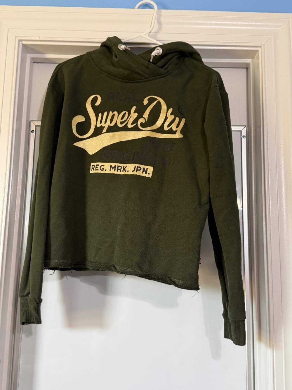 Superdry Dark Green Crop Hoodie (Women 8/M)